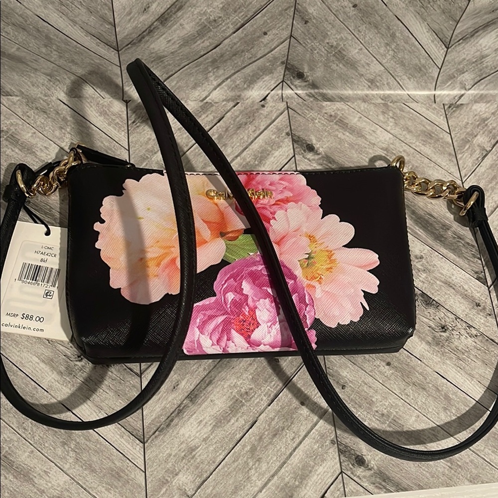 Calvin Klein Black Floral Women's Bag - Picture 2 of 8